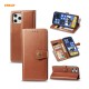 For iPhone 12 Pro Max Case Retro Litchi Pattern Flip with Mutiple Card Slots Wallet Stand PU Leather Full Cover Protective Cover