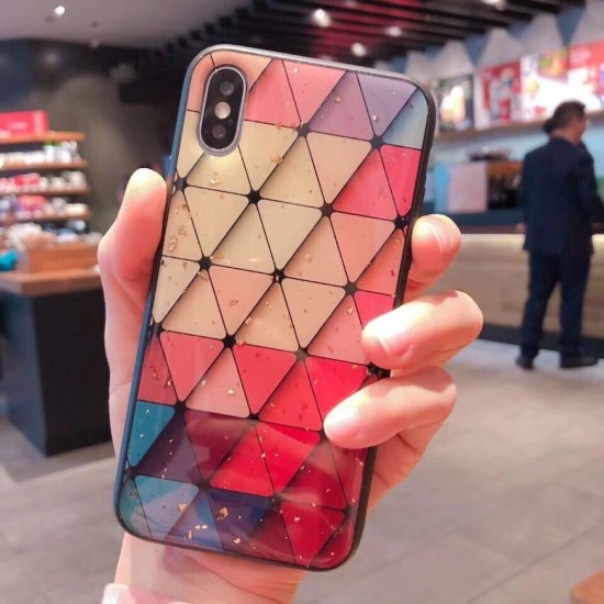 Ethnic Style Colored Rhombic Epoxy Shockproof Protective Case for iPhone X / XS / XR / XS Max / 7 / 8 / 7 Plus / 8 Plus / 6 / 6S / 6 Plus / 6S Plus