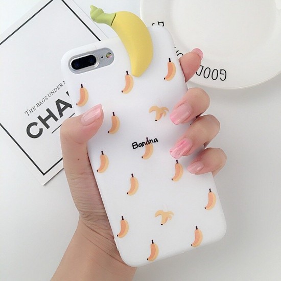 Fashion 3D Cartoon Fruit Pattern Shockproof Soft Silicone Protective Case Back Cover for iPhone X / 6 / 6 Plus / 7 / 7 Plus