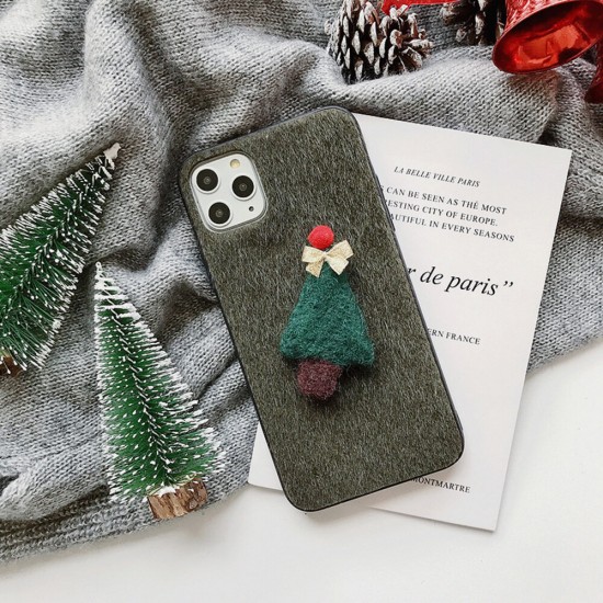 Fashion 3D Christmas Pattern Plush Protective Case Back Cover for iPhone 11 / 11 Pro / 11 Pro Max / X / XS / XR / XS Max / 6S / 6S Plus / 7 / 8 / 7 Plus / 8 Plus