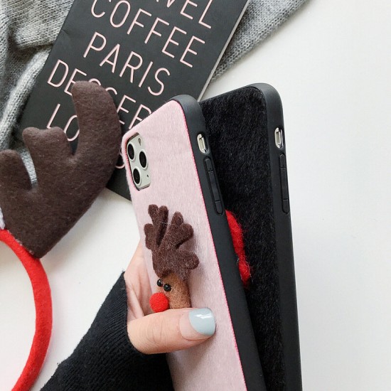 Fashion 3D Christmas Pattern Plush Protective Case Back Cover for iPhone 11 / 11 Pro / 11 Pro Max / X / XS / XR / XS Max / 6S / 6S Plus / 7 / 8 / 7 Plus / 8 Plus