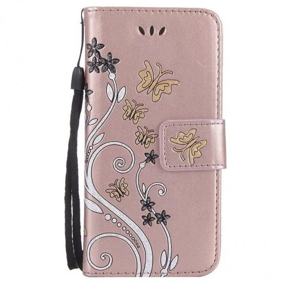 Fashion Ethnic Style Butterfly Pattern with Multi Card Slot Shockproof PU Leather Flip Protective Case