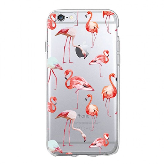 Fashion Flamingo Pattern TPU Anti-scratch Protective Case for iPhone 5S / X / XS / XR / XS Max / 7 / 8 / 7 Plus / 8 Plus