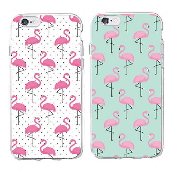 Fashion Flamingo Pattern TPU Anti-scratch Protective Case for iPhone 5S / X / XS / XR / XS Max / 7 / 8 / 7 Plus / 8 Plus