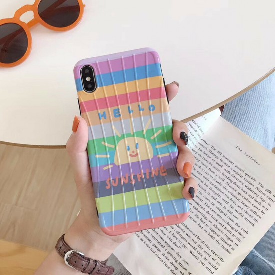 Fashion Rainbow Pattern TPU Protective Case Back Cover for iPhone X / XS / XR / XS Max / 6S / 6S Plus / 7 / 8 / 7 Plus / 8 Plus