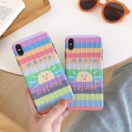 Fashion Rainbow Pattern TPU Protective Case Back Cover for iPhone X / XS / XR / XS Max / 6S / 6S Plus / 7 / 8 / 7 Plus / 8 Plus