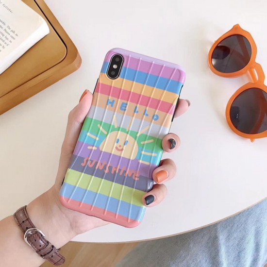 Fashion Rainbow Pattern TPU Protective Case Back Cover for iPhone X / XS / XR / XS Max / 6S / 6S Plus / 7 / 8 / 7 Plus / 8 Plus