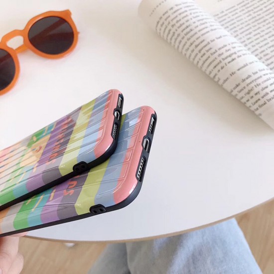 Fashion Rainbow Pattern TPU Protective Case Back Cover for iPhone X / XS / XR / XS Max / 6S / 6S Plus / 7 / 8 / 7 Plus / 8 Plus