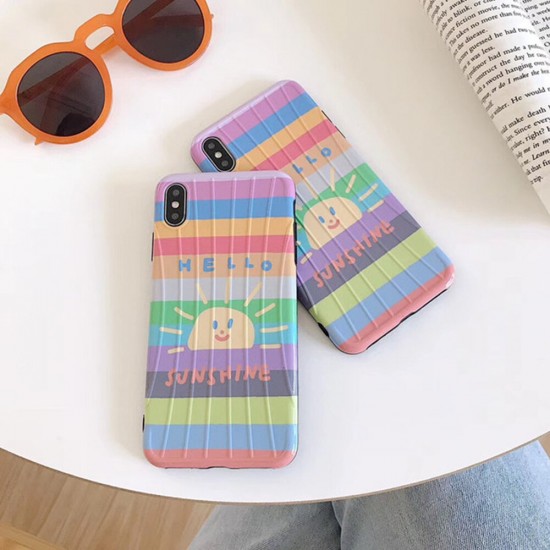 Fashion Rainbow Pattern TPU Protective Case Back Cover for iPhone X / XS / XR / XS Max / 6S / 6S Plus / 7 / 8 / 7 Plus / 8 Plus