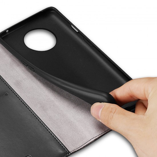 For OnePlus 7T Case Flip with Stand Card Slots PU Leather Full Cover Shockproof Soft Protective Case