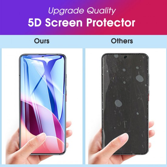 Global Version Accessories Set 5D Curved Edge Full Coverage Anti-Explosion Tempered Glass Screen Protector + with Lens Cover Shockproof Anti-Scratch Protective Case