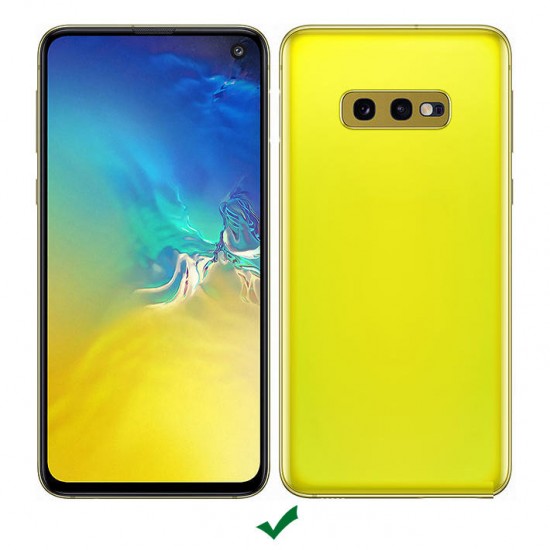 For Samsung Galaxy S10e Luxury Business PU Leather Mirror Glass Shockproof Protective Case