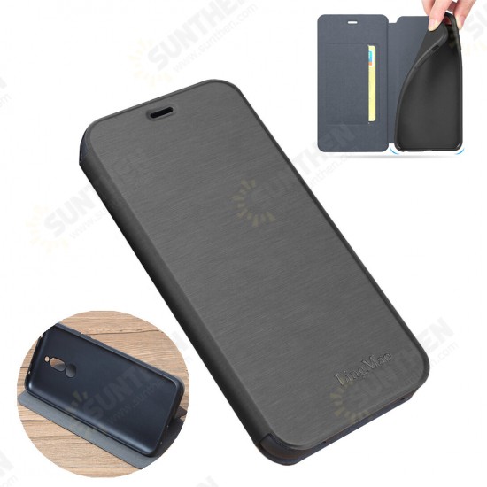 For Xiaomi Redmi 8 Case Flip with Stand Card Slot Full Body Brushed Leather Shockproof Soft Protective Case Non-original