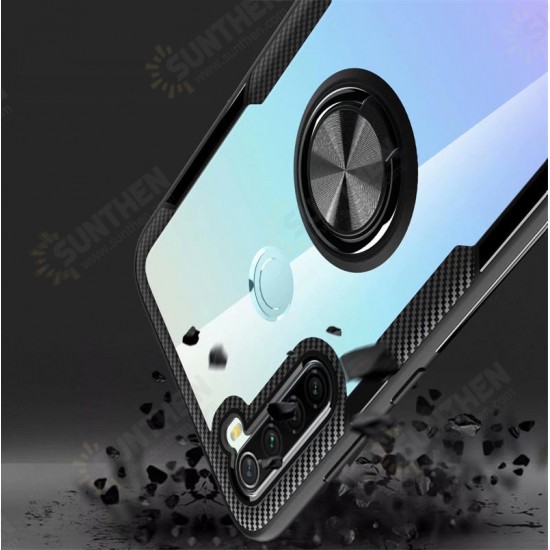 For Xiaomi Redmi Note 8 Case 360° Adjustable Ring Holder Anti-slip Shockproof Transparent TPU Protective Case Non-original