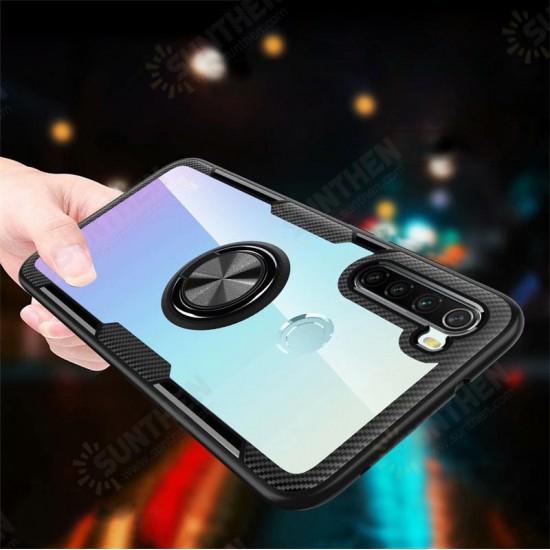 For Xiaomi Redmi Note 8 Case 360° Adjustable Ring Holder Anti-slip Shockproof Transparent TPU Protective Case Non-original