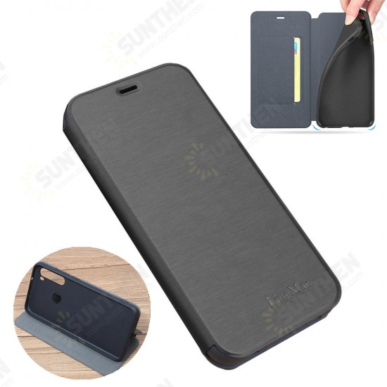 For Xiaomi Redmi Note 8 Case Flip with Stand Card Slot Full Body Brushed Leather Shockproof Soft Protective Case Non-original