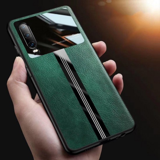 For Xiaomi Redmi Note 8 Case Luxury Business PU Leather Mirror Glass Shockproof Protective Case Non-original