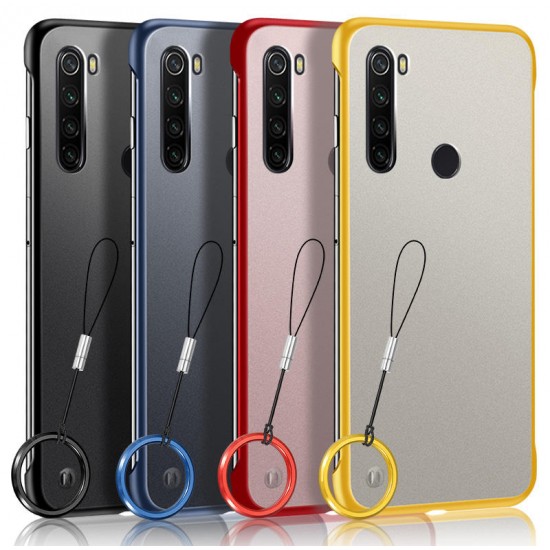 For Xiaomi Redmi Note 8 Case Translucent Frameless Ultra-Thin Anti Fall Matte Hard PC Protective Case with Finger Ring Non-original