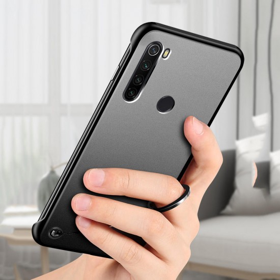 For Xiaomi Redmi Note 8 Case Translucent Frameless Ultra-Thin Anti Fall Matte Hard PC Protective Case with Finger Ring Non-original