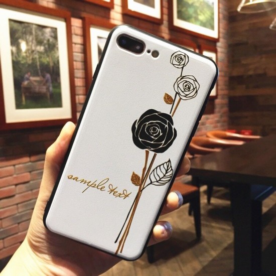 For iPhone 6 / 6S / 7 / 8 / 7 Plus / 8 Plus Case Retro Flower Pattern Soft TPU Shockproof Couple Protective Case Back Cover