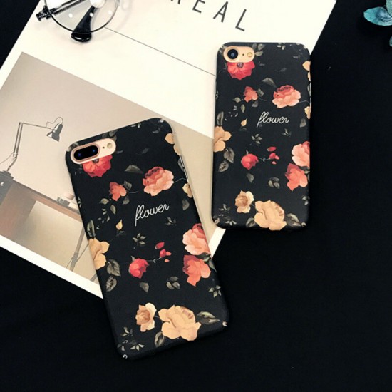 For iPhone 6 / 6S / 7 / 8 / 7 Plus / 8 Plus Case Retro Flower Pattern Soft TPU Shockproof Couple Protective Case Back Cover