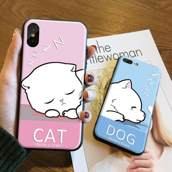 For iPhone 7 Plus / 8 Plus Case Cute Dog Pattern Soft TPU Shockproof Protective Case Back Cover