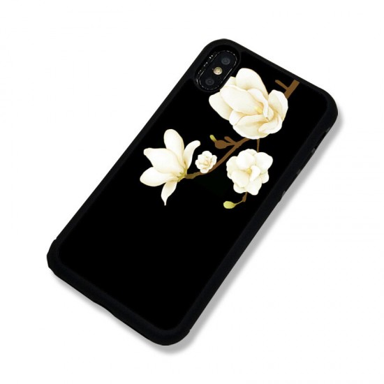 For iPhone X / XS Case Retro Flower Pattern Soft TPU Shockproof Protective Case Back Cover