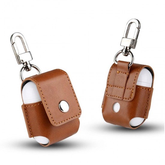 Genuine Leather Shockproof Protective Case With Buckle For Apple AirPods