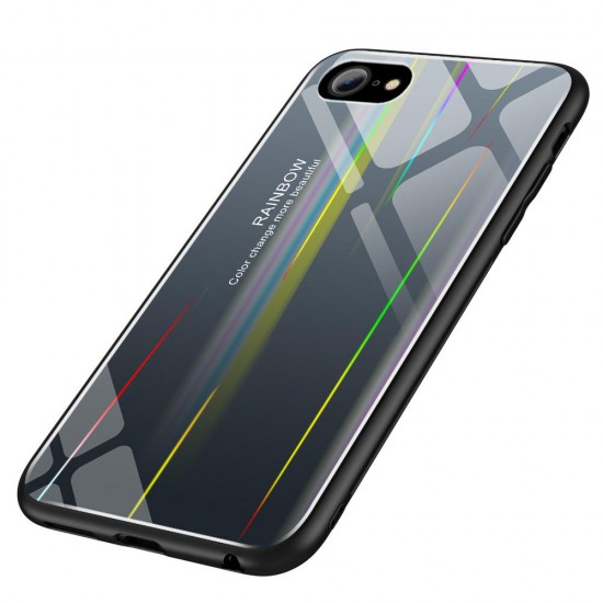 Laser Aurora Gradient Color Tempered Glass Protective Case for iPhone 6/6s