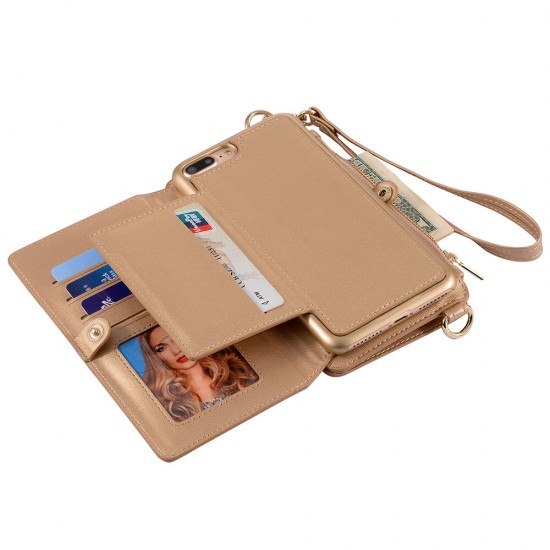 Multifunctional PU Leather with Card Slots Wallet Stand Full Body Shockproof Flip Protective Case Phone Bag