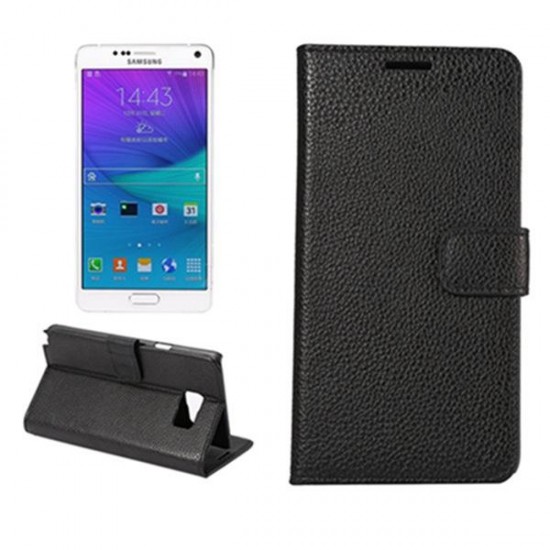 Magnetic Clasp Litchi Grain Leather Case For Samsung Galaxy Note 5