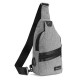 Men USB Port Casual Canvas Sport Outdoor Chest Bag Crossbody Bag with USB Cable