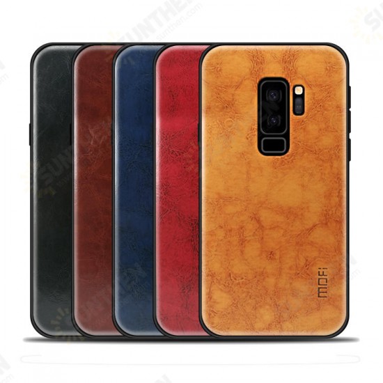 Leather Texture PC & Soft TPU Protective Case for Samsung Galaxy S9 Plus