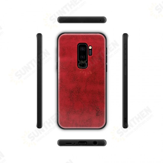 Leather Texture PC & Soft TPU Protective Case for Samsung Galaxy S9 Plus