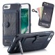 Multifunction Card Slot Bracket PU Leather Shockproof Case for iPhone 8