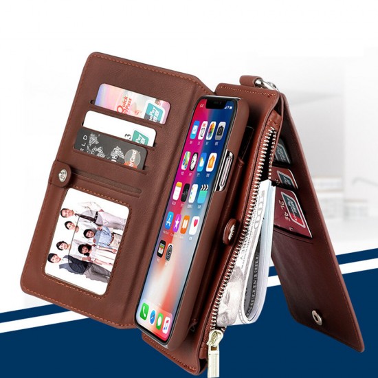 Business Multifunctional PU Leather with Card Slots Wallet Stand Full Body Shockproof Flip Protective Case