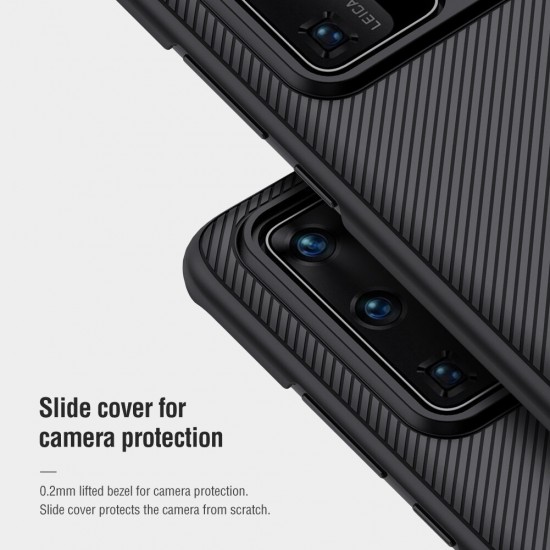 Bumper with Slide Lens Cover Shockproof Anti-Scratch TPU + PC Protective Case for Huawei P40 Pro