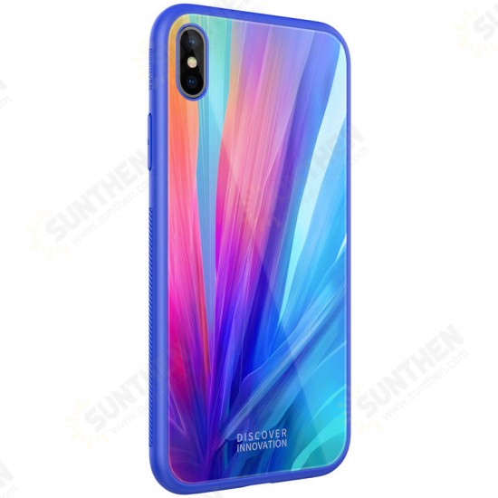 Shockproof Tempered Glass + Soft TPU Back Cover Protective Case for iPhone XS MAX