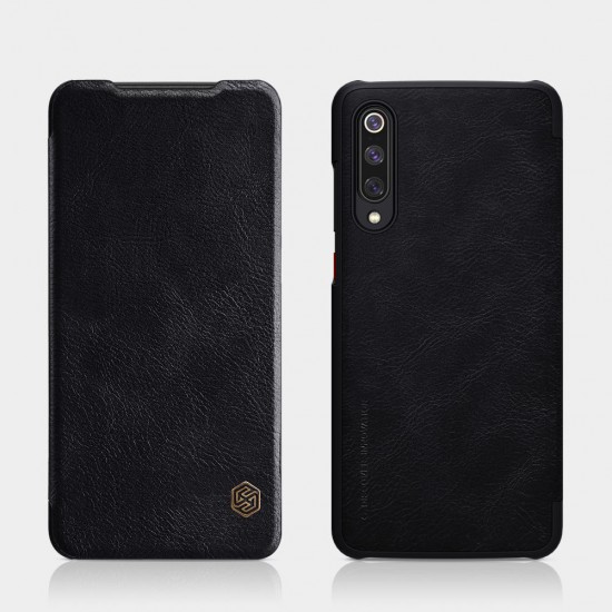 Qin Series Vintage Flip Card Slot Holder PC Bumper PU Leather Protective Case for Xiaomi Mi9 Mi 9 Pro 5G Version 6.39 inch