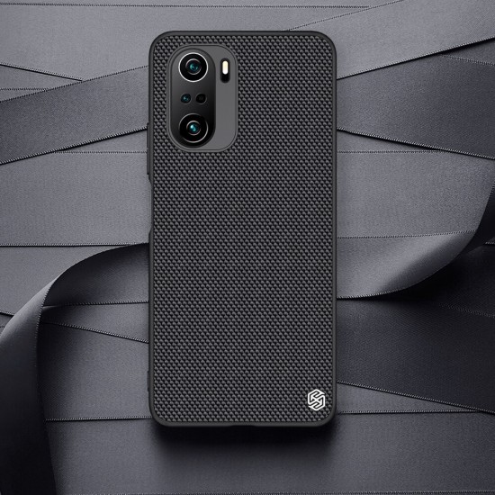 For POCO F3 Global Version Case Anti-Fingerprint Anti-Slip Nylon Synthetic Fiber Textured Shockproof Protective Case Back Cover