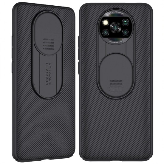 For POCO X3 PRO / POCO X3 NFC Case Bumper with Slide Lens Cover Shockproof Anti-Scratch TPU + PC Protective Case