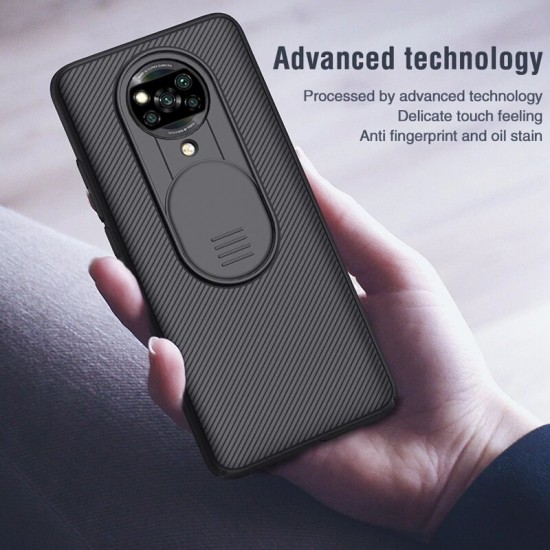 For POCO X3 PRO / POCO X3 NFC Case Bumper with Slide Lens Cover Shockproof Anti-Scratch TPU + PC Protective Case