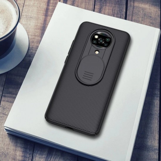 For POCO X3 PRO / POCO X3 NFC Case Bumper with Slide Lens Cover Shockproof Anti-Scratch TPU + PC Protective Case