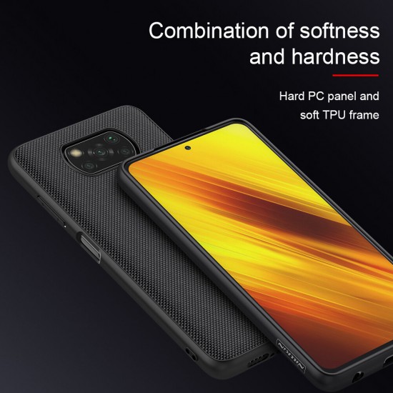 For POCO X3 PRO/ POCO X3 NFC Case Anti-Fingerprint Anti-Slip Nylon Synthetic Fiber Textured Shockproof Protective Case Non-Original