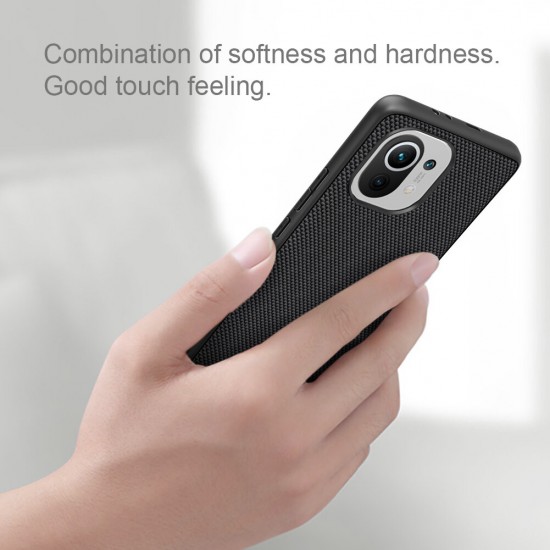 For Xiaomi Mi 11 Case Anti-Fingerprint Anti-Slip Nylon Synthetic Fiber Textured Shockproof Protective Case Back Cover Non-Original