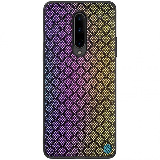 For OnePlus 8 Case Luxury Luster Twinkle Shield Woven Polyester + PU Leather Shockproof Protective Case