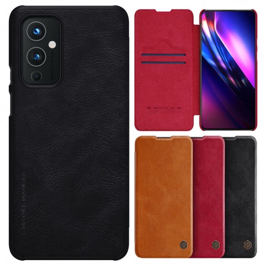 For OnePlus 9 Case Bumper Flip Shockproof with Card Slot PU Leather Full Cover Protective Case