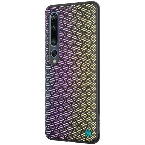 For Xiaomi Mi 10 Mi 10 Pro Case Luxury Luster Twinkle Shield Woven Polyester + PU Leather Shockproof Protective Case Non-original