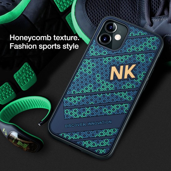 For iPhone 12 Mini Case Fashion Sport 3D Texture Embossment TPU + PC Shockproof Anti-Fingerprint Protective Case Back Cover