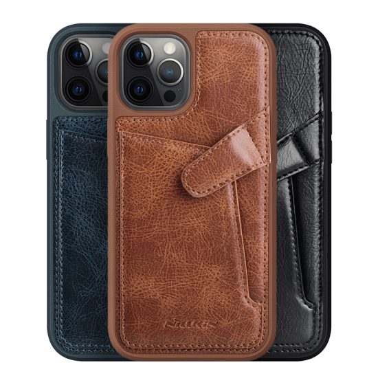 For iPhone 12 Pro / 12 Case Business with Card Slot Holder Shockproof Leather Protective Case